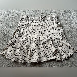 Miami Beige and Black Polka Dot Skirt//Size Small